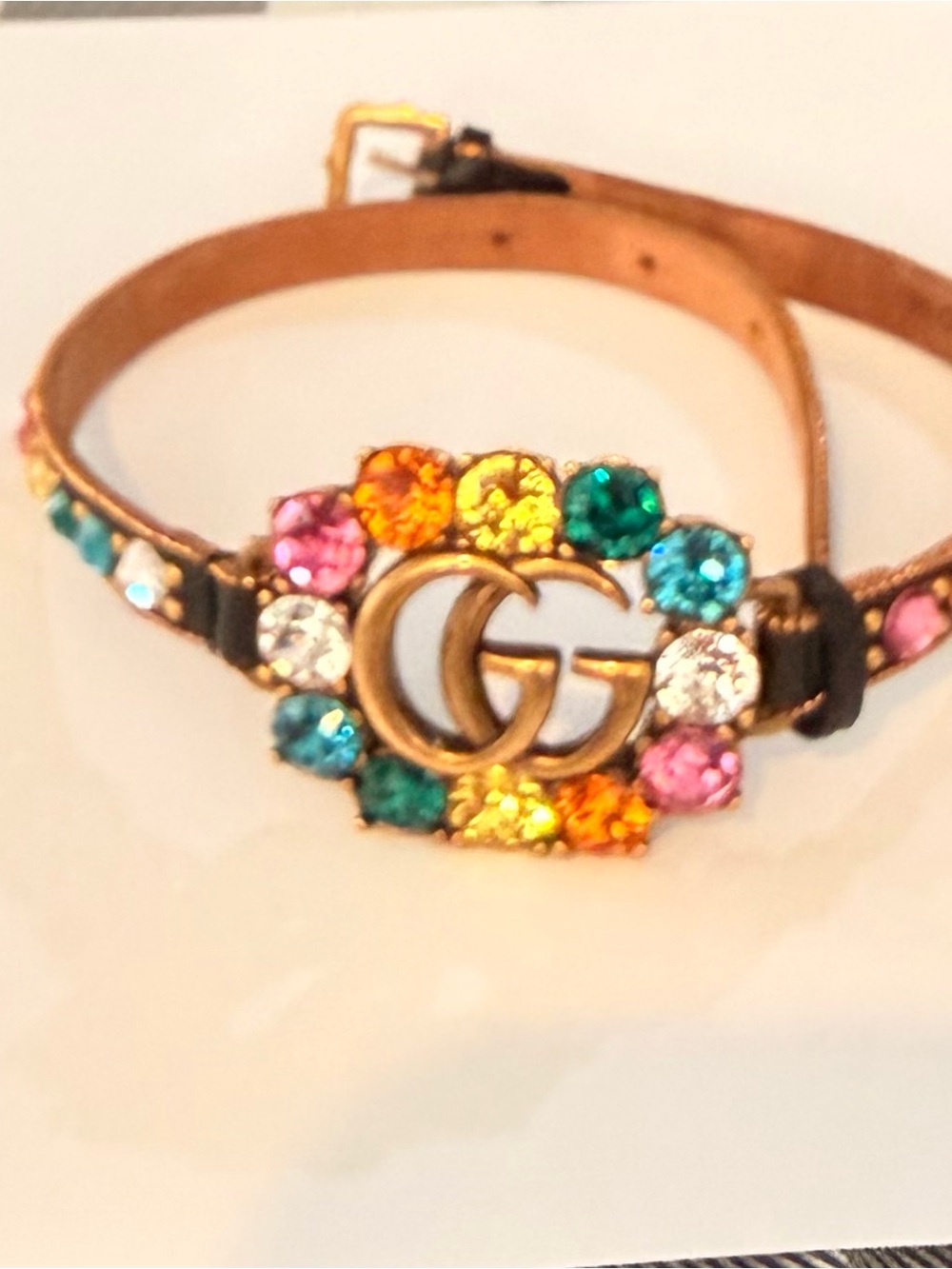Gucci Multicolor Crystal GG Chocker - Women fits 12-15’
